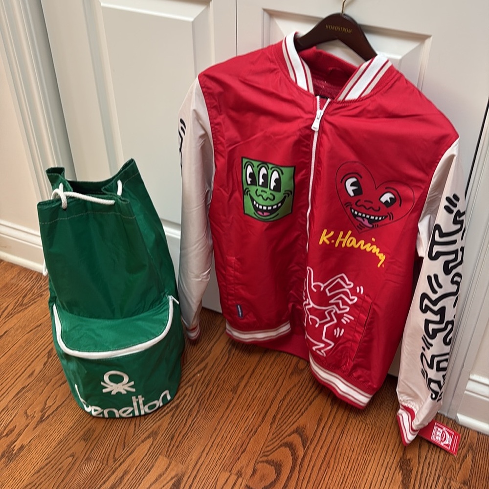 United Colors of Benetton Green Nylon Duffle Bag 1980s Iconic Collectible - Picture 12 of 12
